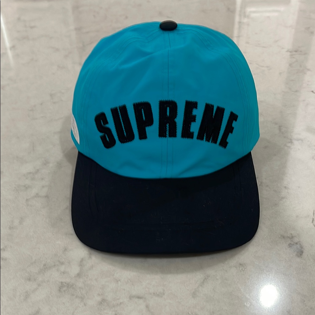 Bnwt Supreme X The North Face Arc Logo Hat Color Is Teal/Black In New Condition